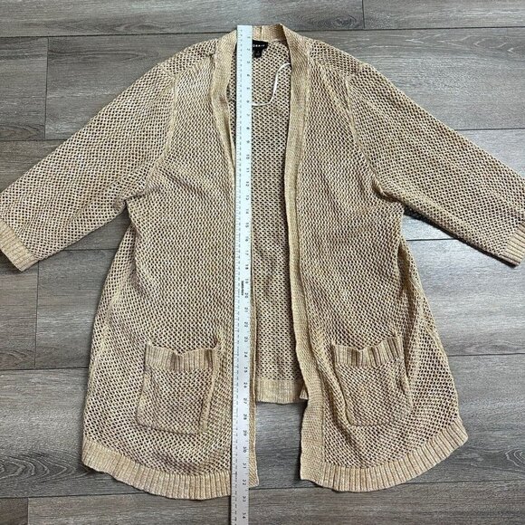 Torrid Open Front Cardigan Size 1 XL Knit Long Cream - Picture 3 of 4